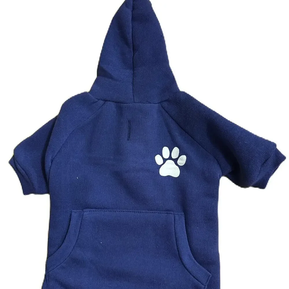 Top Paw® Paw Print Dog Navy Hoodie Sweatshirt - L